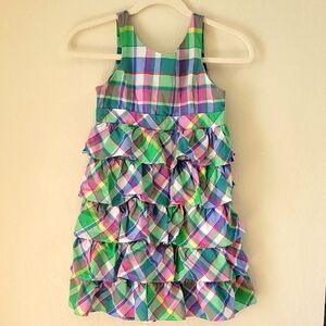 Colorful Plaid Ruffle Dress